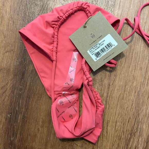 NWT Stone Fox Swim Sunset Pink River Bikini Bottom Size Large - Picture 4 of 5